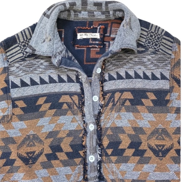 We The Free EUC 💎 Arizona Sky Collared Patterned Pullover Oversized w/ Pockets - Picture 6 of 8